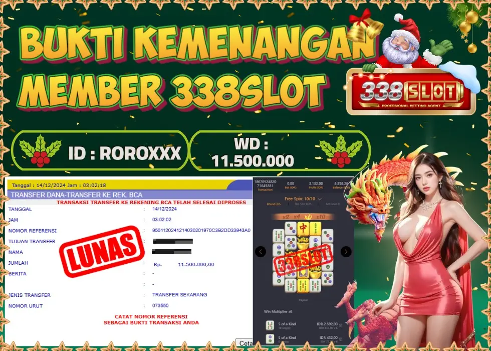 338SLOT JACKPOT GAME PG SOFT TERBESAR! Rp 11.500.000 - LUNAS!!!