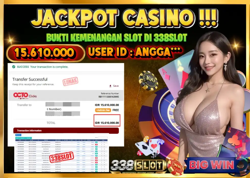 338SLOT JACKPOT GAME SLOT GEMBIRA! Rp 15.610.000 - LUNAS!!!